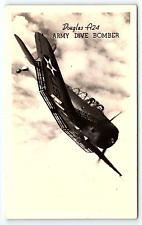 1940s WW2 DOUGLAS A24 ARMY DIVE BOMBER AIRPLANE KODAK PHOTO RPPC POSTCARD P2807G picture