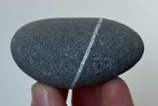 4 OZ GENUINE STRIPED WISHING STONE THIN WHITE BAND STRIPE LINE LUCKY CHARM LUCK picture