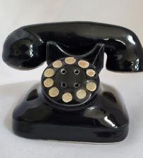 Vintage & Unique Retro Black Rotary Dial Telephone Salt and Pepper Shakers Japan picture