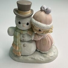 Precious Moments 1999 Snow Man Like My Man #587877 Girl Hugging Snowman Figure picture