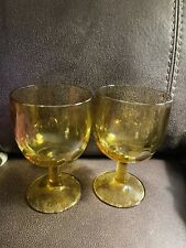 Vintage Beer Goblet Glasses Yellow Colored picture