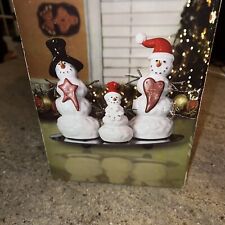 SNOWMAN FAMILY ON MIRROR Kirkland’s Home Joy Love Christmas Decor Ceramic picture