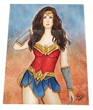 Wonder Woman DC Original Art Piece 11x14 Art By Lauren Wright OOAK Signed  picture