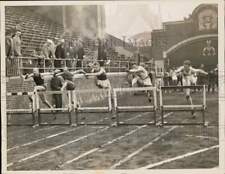 1935 Press Photo First jump in the 110-meter high hurdles at Penn Relays. PA picture