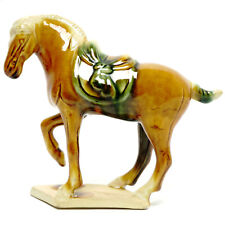 War Horse  Figurine Chinese Tri-Color  Sancai Glazed Tang Style Roof Tile Art picture
