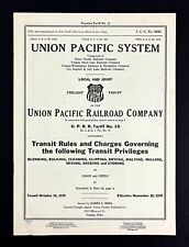 1939 Union Pacific System Transit Rules Freight Tariff Vintage Railroad Booklet picture