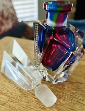 MURANO SOMMERSO FACETED CRYSTAL PERFUME BOTTLE, VINTAGE .. STUNNING picture