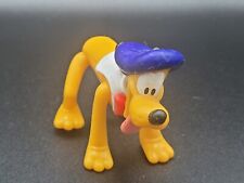 Vintage Walt Disney Pluto Posable Plastic Action Figure Toy Dog Beret French picture