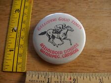 Assiniboia Downs Winnipeg Canada 1970's vintage pinback button horse racing picture