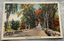 Greetings From Wautoma WI scenic Linen Postcard Wisconsin 1941 Postmark picture