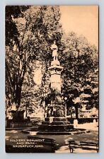 Naugatuck CT-Connecticut, Soldiers Monument and Park, Vintage Souvenir Postcard picture