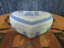 Wedgwood Reverse Colors White Jasperware Heart Trinket Jewelry Box Group & Cage picture