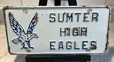 Vtg Sumter Highschool Eagles York Alabama Steel Booster License Plate  picture