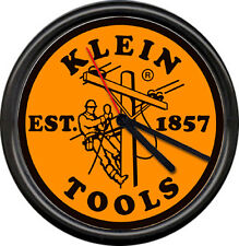 Klein Tools Electrician Electrical Sign Lineman Cable Orange Blk Sign Wall Clock picture