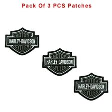 Harley Davidson Classic Gray Logo Sew-on Patch Small embroidery Patches Lot Of 3 picture