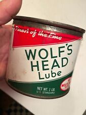 Vintage Wolf's Head Lube Can 1 Lb. size picture