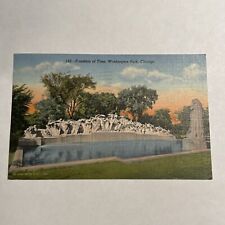 Postcard Fountain of Time Washington Park Chicago Illinois 1951 picture