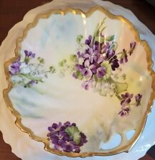 Antique Rudolstadt Prussia Dish Nut/Candy/Trinket Hand Painted Gold Rim picture