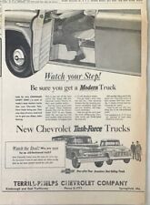 1955 newspaper ad for Chevrolet Trucks - Watch Your Step Get a Modern Truck picture