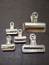 5 Vintage Boston Metal Clips No 1, No 2, No 3, Hunt MFG. Co. Statesville, N.C. picture