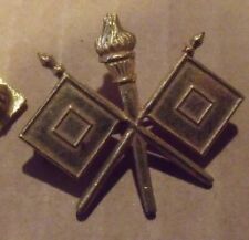 One WWI Era US Army Officer Signal Corps Collar Insignia Pin Dress Gilt 1903-20 picture