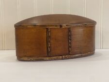 Vintage  Bentwood Decorative Oval Box Woven Seams Primative Rustic Decor Storage picture