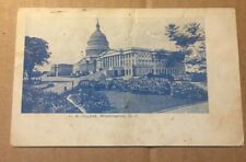 VINTAGE USED 1908 PENNY POSTCARD U.S. CAPITOL WASHINGTON D.C. CREASED picture
