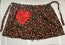 Handmade Half or Waist Apron with pocket Black-Red-Yellow-Green picture