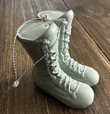 Christmas Ornament Military Green Boots Air Force Plastic 3 Inches picture
