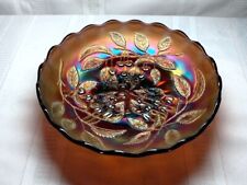 MILLERSBURG CARNIVAL GLASS, HANGING CHERRIES, AMETHYST ICS 10 INCH BOWL, NICE~~~ picture