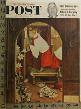 1954 HOLIDAY EASTER CHURCH ALTAR BOY ACOLYTE RELIGION ROCKWELL ART COVER 29922 picture