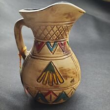 Native American Indian Symbols Teepee Najahe Souvenir Pitcher Vase w/ Tag picture
