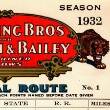 Scarce 1932 Ringling Bros. B&B Circus Route Card Madison Square Garden NYC picture