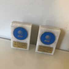 VTG 90’s FINE MARBLE BASE BLOCKS (MADE IN ITALY) 1LB - AT&T EMPLOYEE AWARD picture