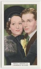Laurence Olivier + Merle Oberon 1930s Summit Screen Lovers Tobacco Card #46 NM picture