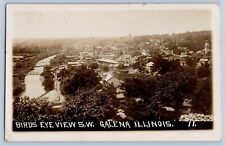 Galena Illinois IL Birdseye Town View SW Real Photo Postcard RPPC 1911 picture