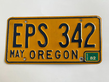 1982 Oregon License Plate Classic Gold - Natural Sticker picture
