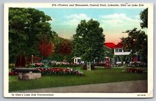 Lakeside Ohio OH Postcard Lake Erie Central Park Flowers Monument Chautauqua picture