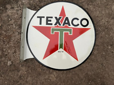 RARE PORCELAIN TEXACO ENAMEL SIGN 24 INCHES DOUBLE SIDED picture