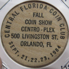 1984 Central Florida Coin Club Orlando, FL Wooden Nickel - Token Florida picture