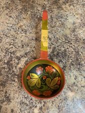 Hohloma Khokhloma RUSSIAN WOOD HAND PAINTED BERRY LADLE picture