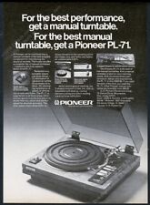 1975 Pioneer PL-71 turntable photo vintage print ad picture