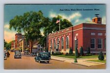 Leominster MA-Massachusetts, Post Office, Main Street, Vintage c1940 Postcard picture