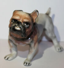 Vintage Bulldog Dog Figurine Standing Ceramic One Ear Down picture