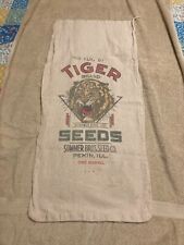 Vintage Tiger Brand Seeds Cloth Seed Bag Pink Flaws + Tiny Rips picture
