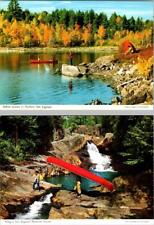 2~4X6 Postcards ME Maine TENT CAMPING~FISHING~CANOEING Livermore Falls & Madrid picture