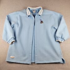 Vintage Disneyland Eeyore Sweatshirt Jacket Adult XXL 2XL Light Blue Open Front picture