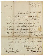 James Monroe Authentic Signed 7.5x10 Letter Dated April 27, 1815 BAS #AB14026 picture