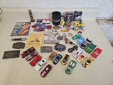 Vintage Junk Drawer Lot. Cars, Knives, Belt Buckles Cards, Etc. GA5 picture