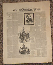 1881 PHILADELPHIA WEEKLY PRESS NEWSPAPER - PRES. GARFIELD ILLUSTRATED ADV SHEET picture
